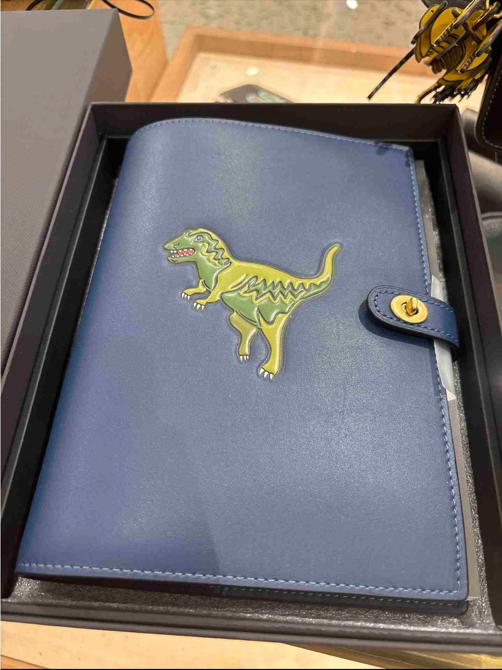 Coach Rexy Notebook – Blue Glovetanned Leather (Style CE928) 🦖💙